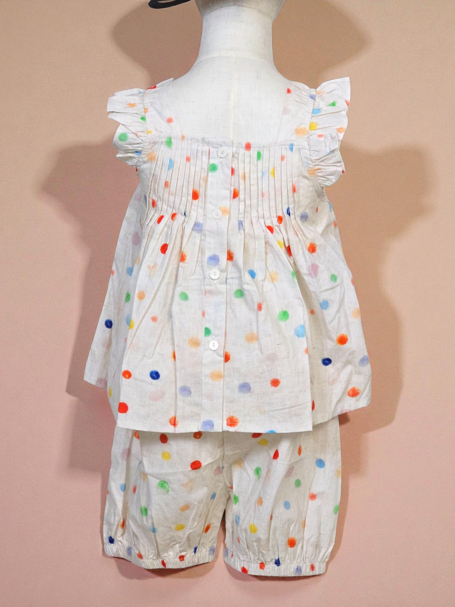 Rainbow Polka Dot Ruffle Set