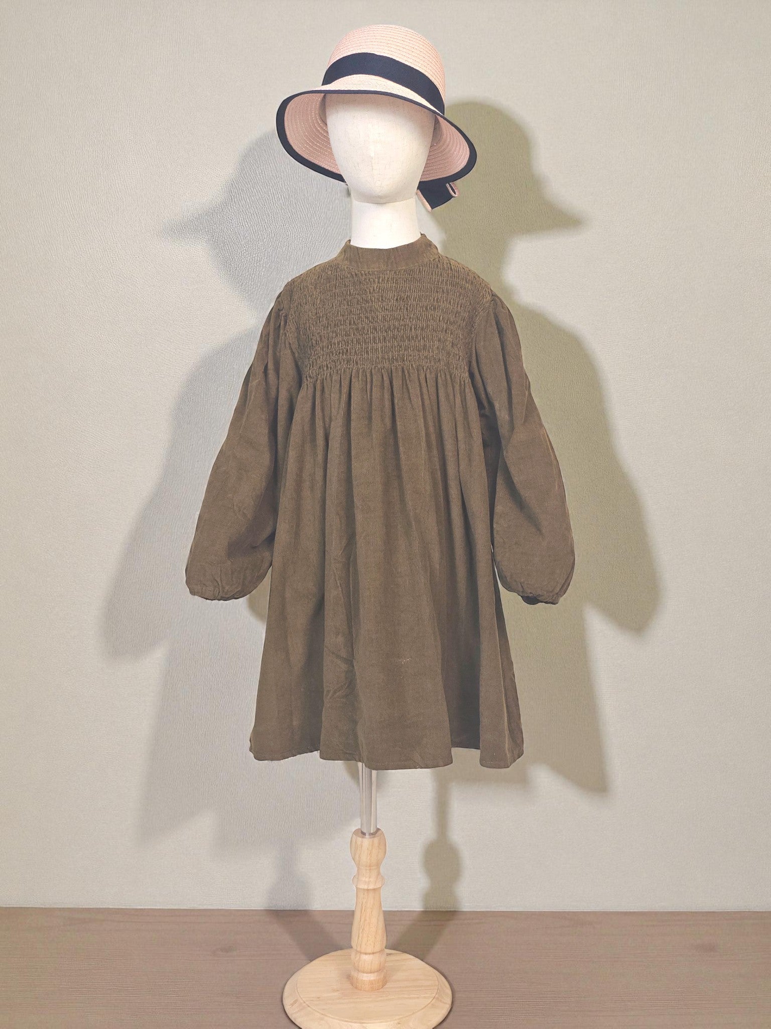 Girls Vintage Long-Sleeve Dress