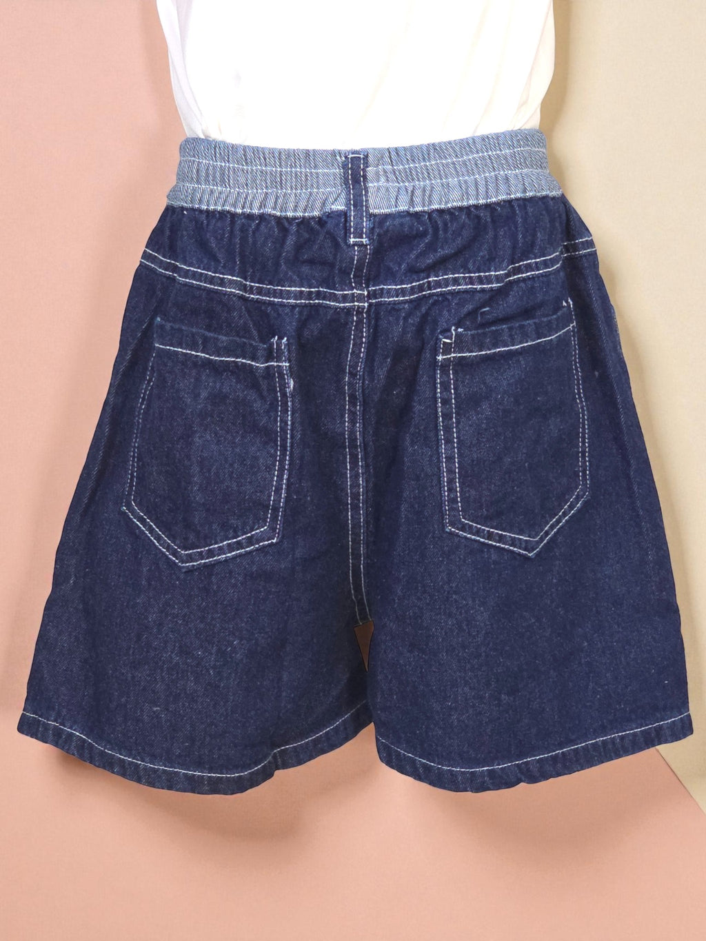 Lightweight Two-Tone Denim Shorts