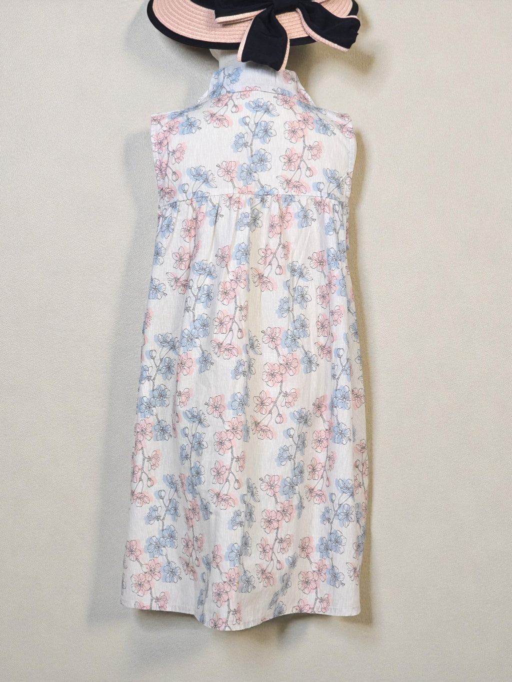 Sleeveless Pastel Bloom Dress – Button Front