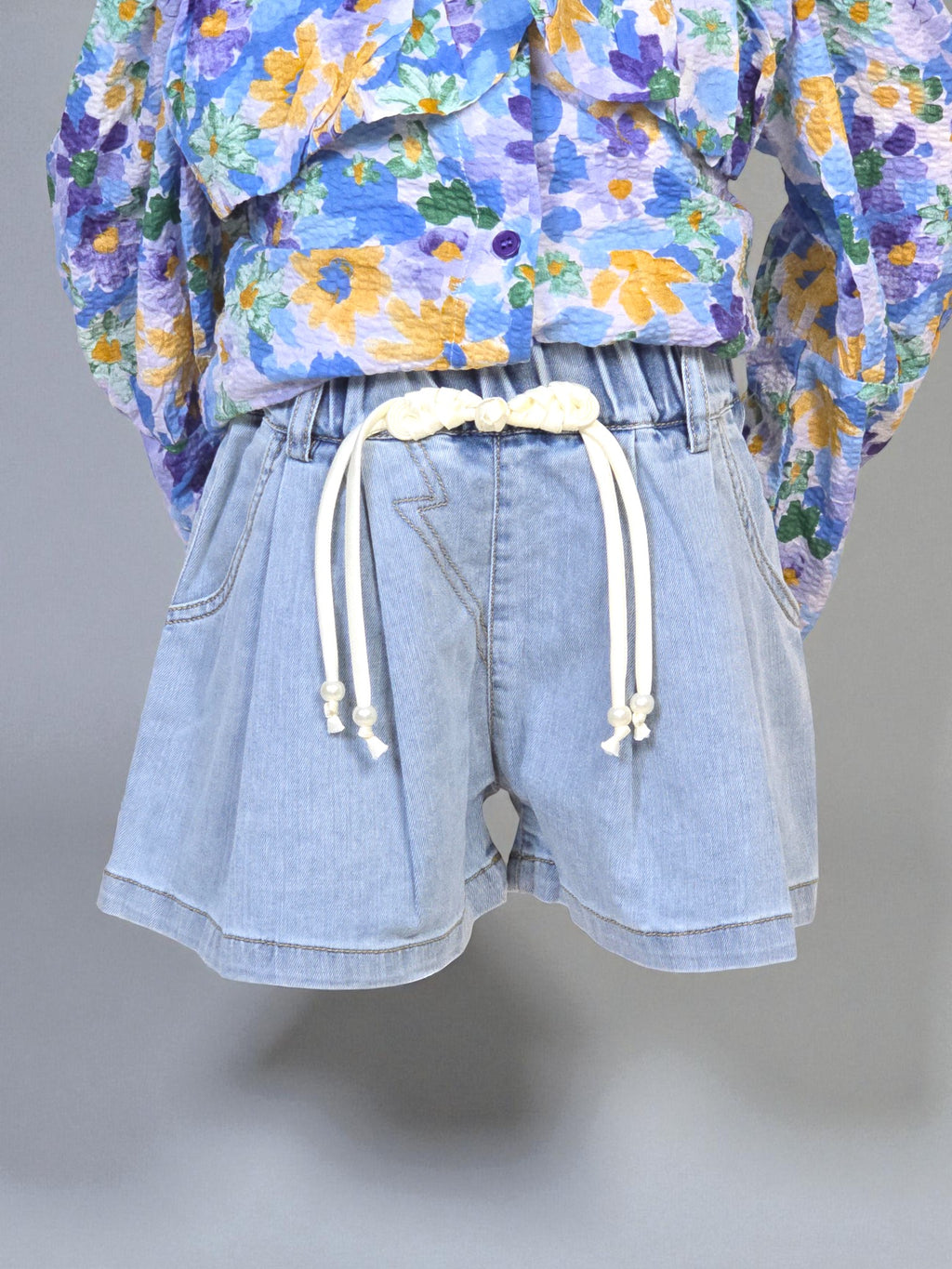 Lightweight Denim Shorts for Kids – Rope Tie Detail