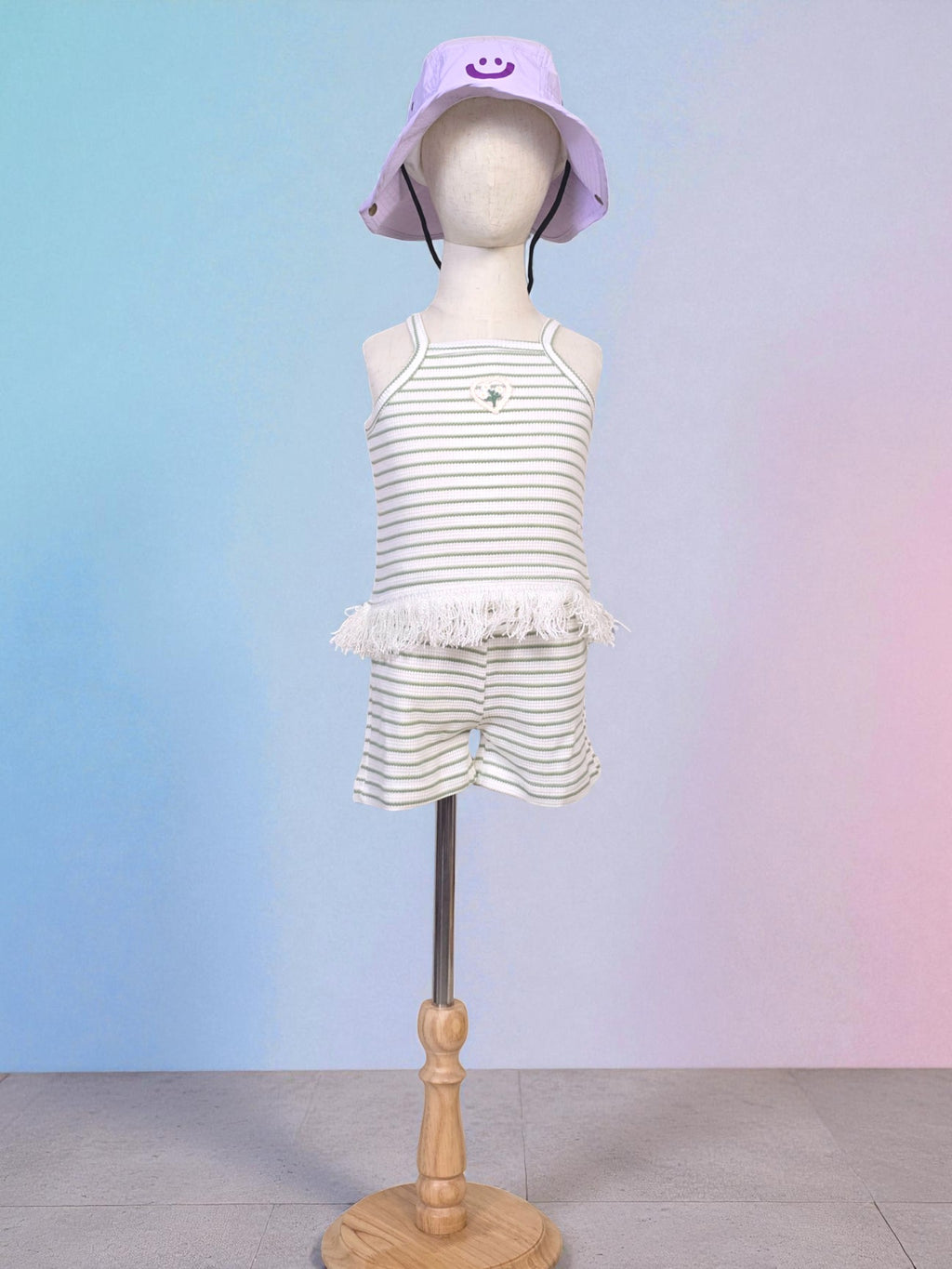 Striped Fringe Tank & Shorts Set