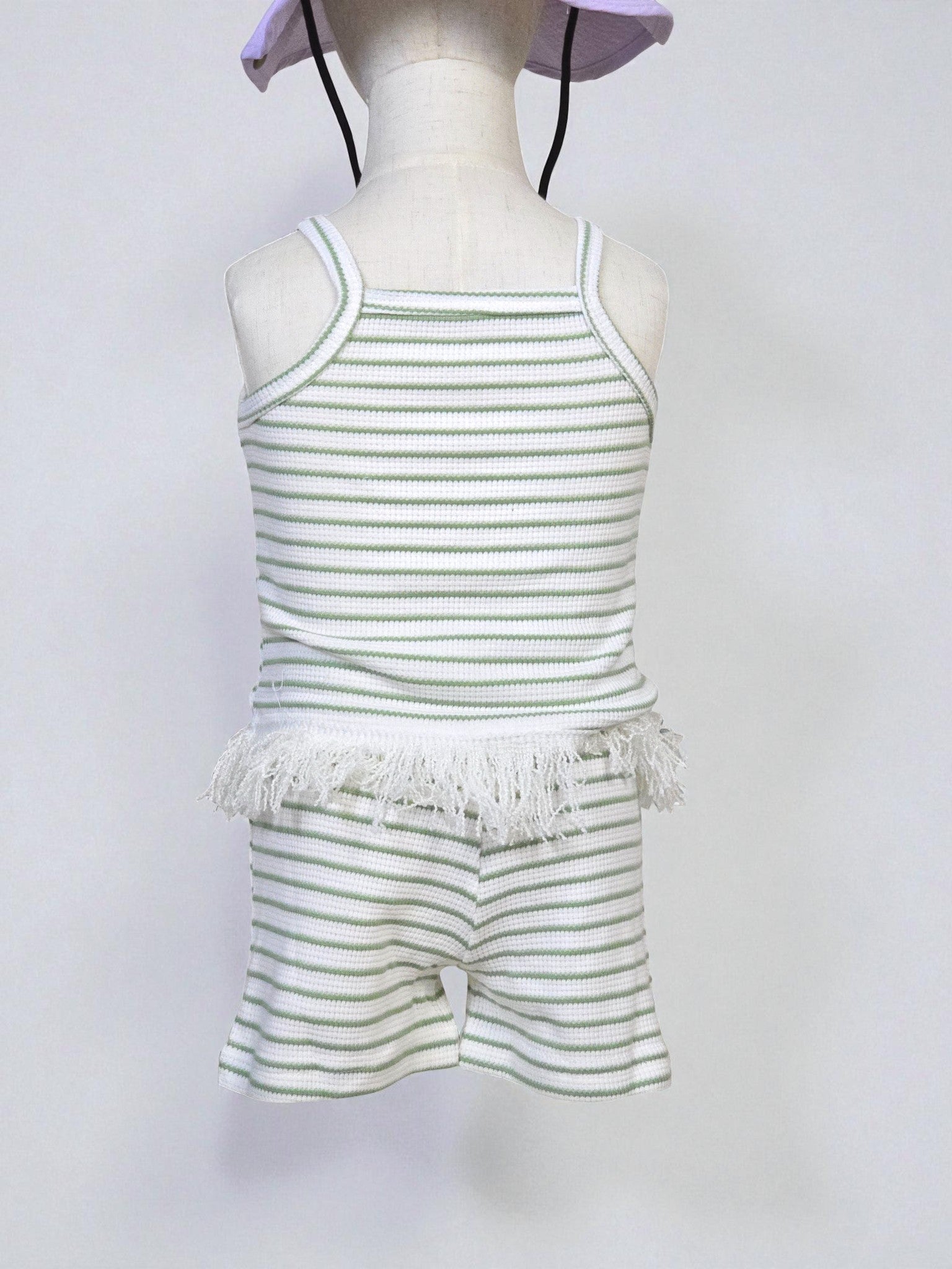 Striped Fringe Tank & Shorts Set