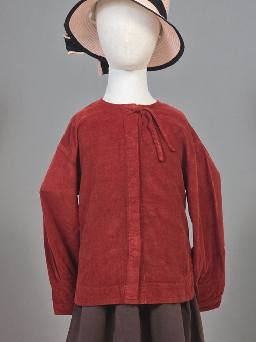 Burgundy Corduroy Top – Soft Autumn Blouse