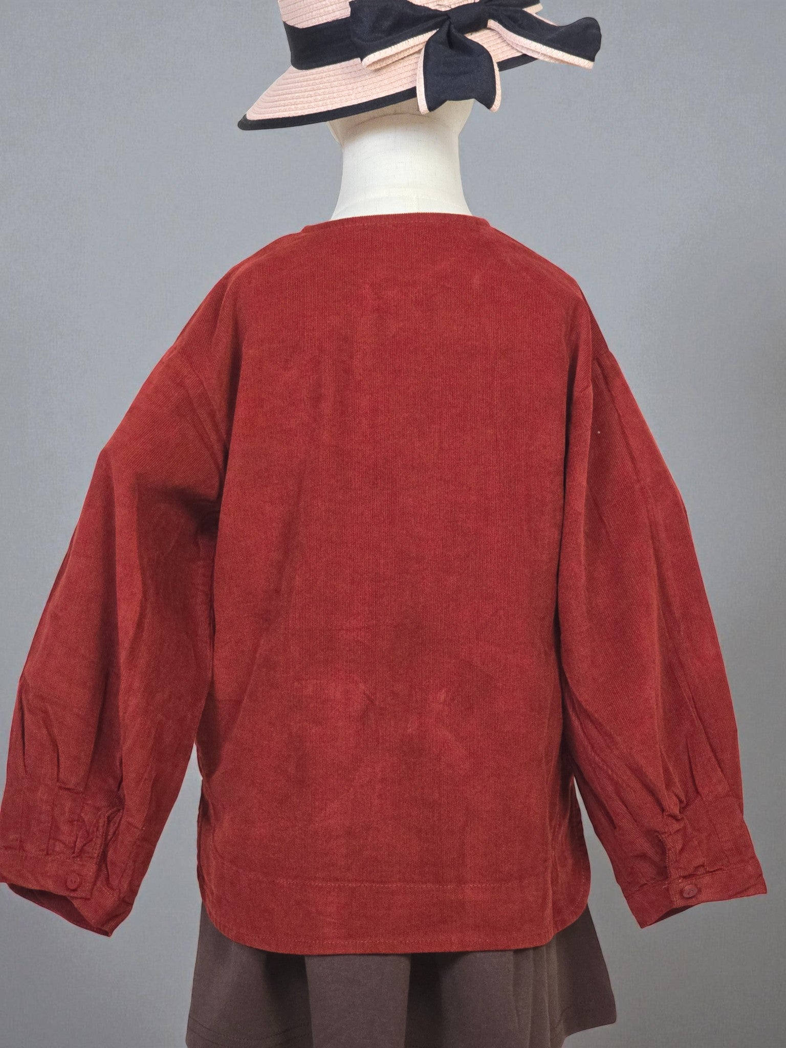 Burgundy Corduroy Top – Soft Autumn Blouse