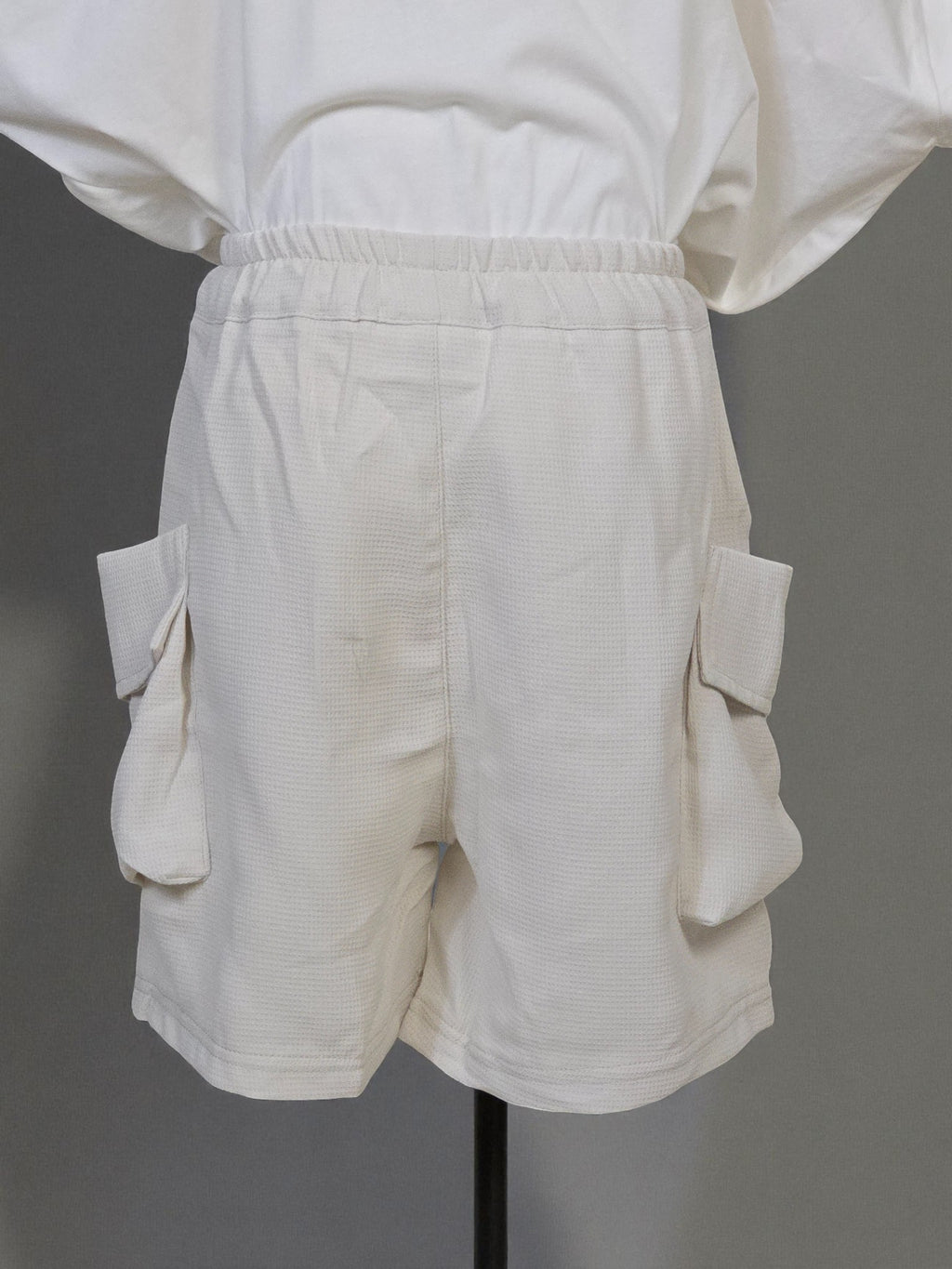 White Utility Shorts - Large Side Pockets