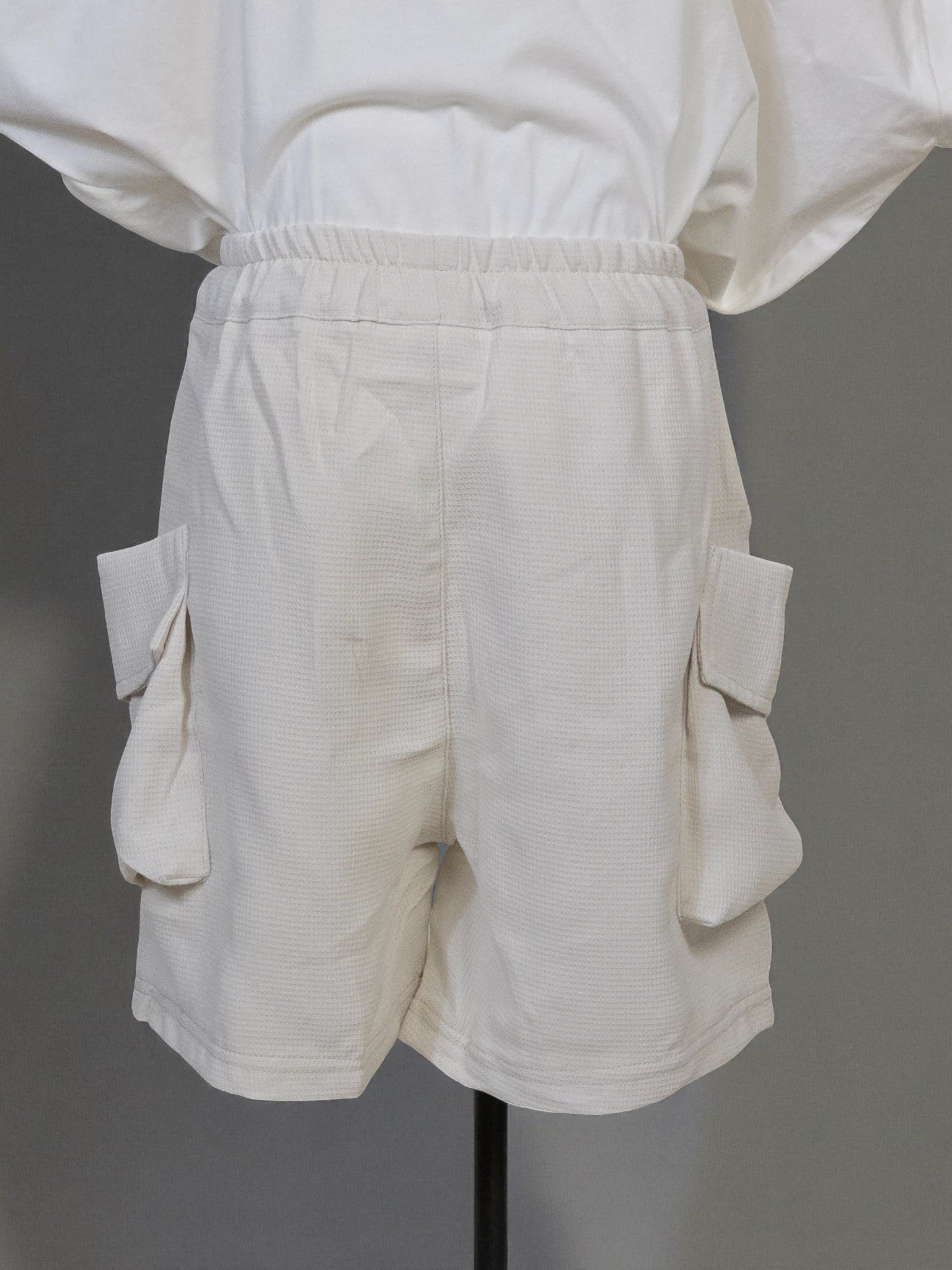 White Utility Shorts - Large Side Pockets