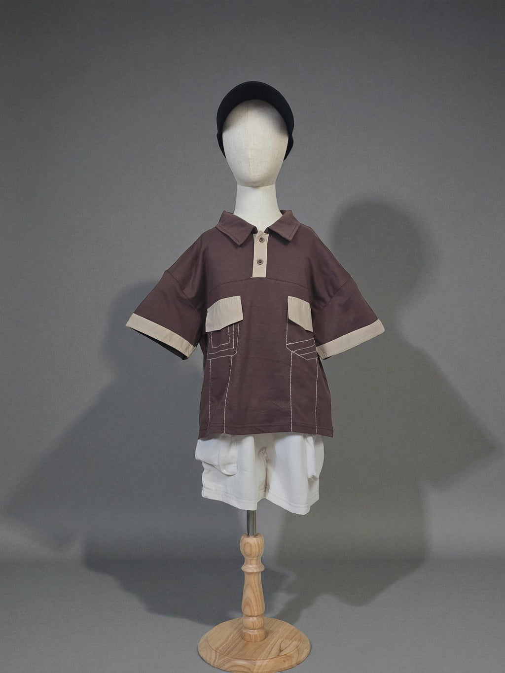 Two-Tone Utility Polo Tee – Streetwear Top