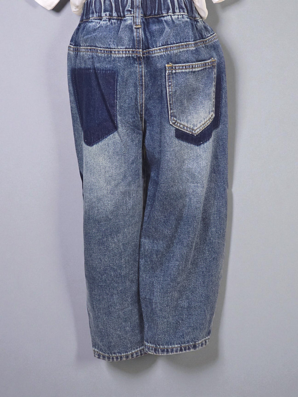 Distressed Patchwork Jeans – Distressed Wide-Leg Denim