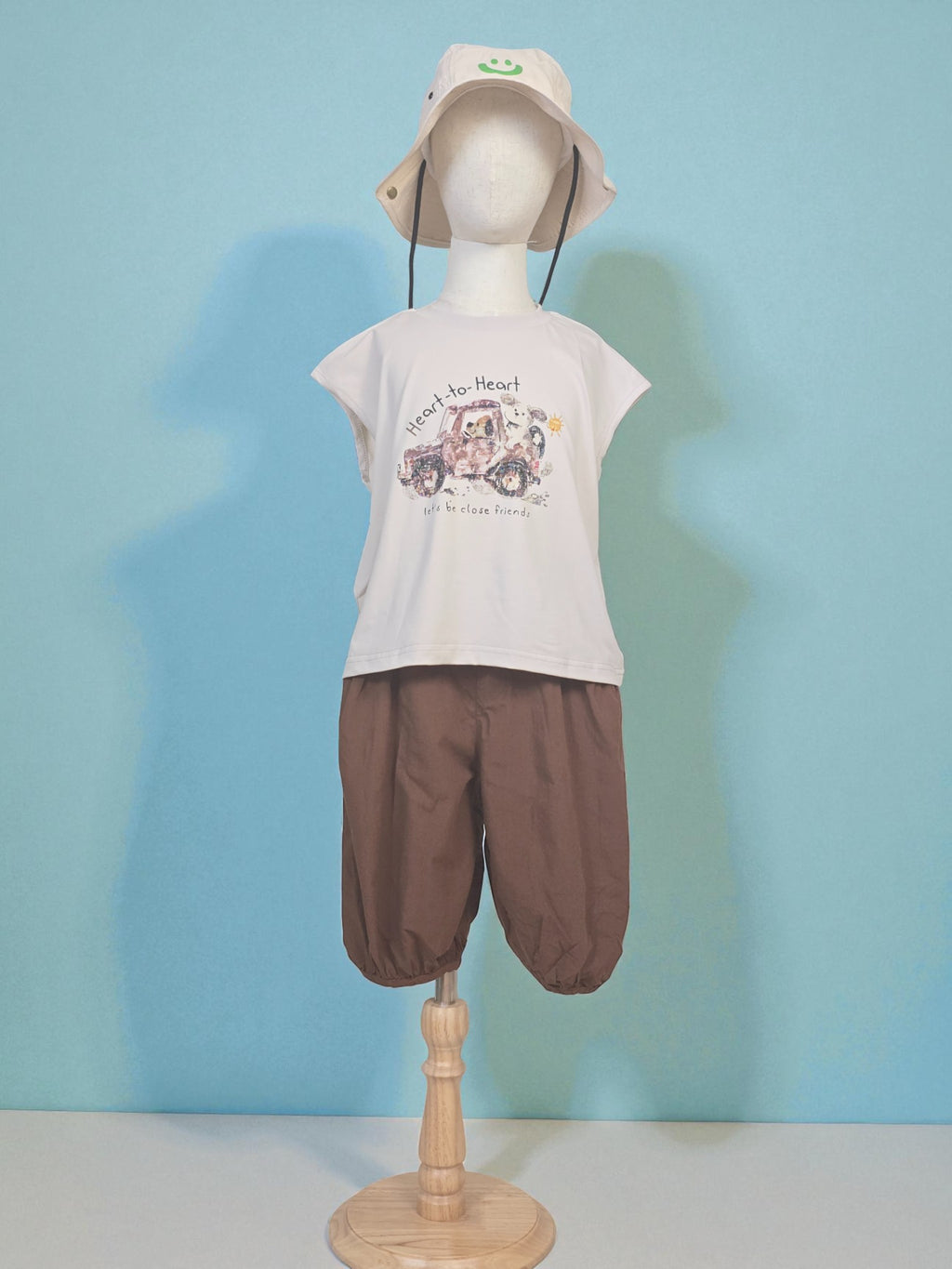 Adventure Tee & Brown Balloon Trousers Set