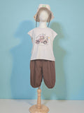 Adventure Tee & Brown Balloon Trousers Set