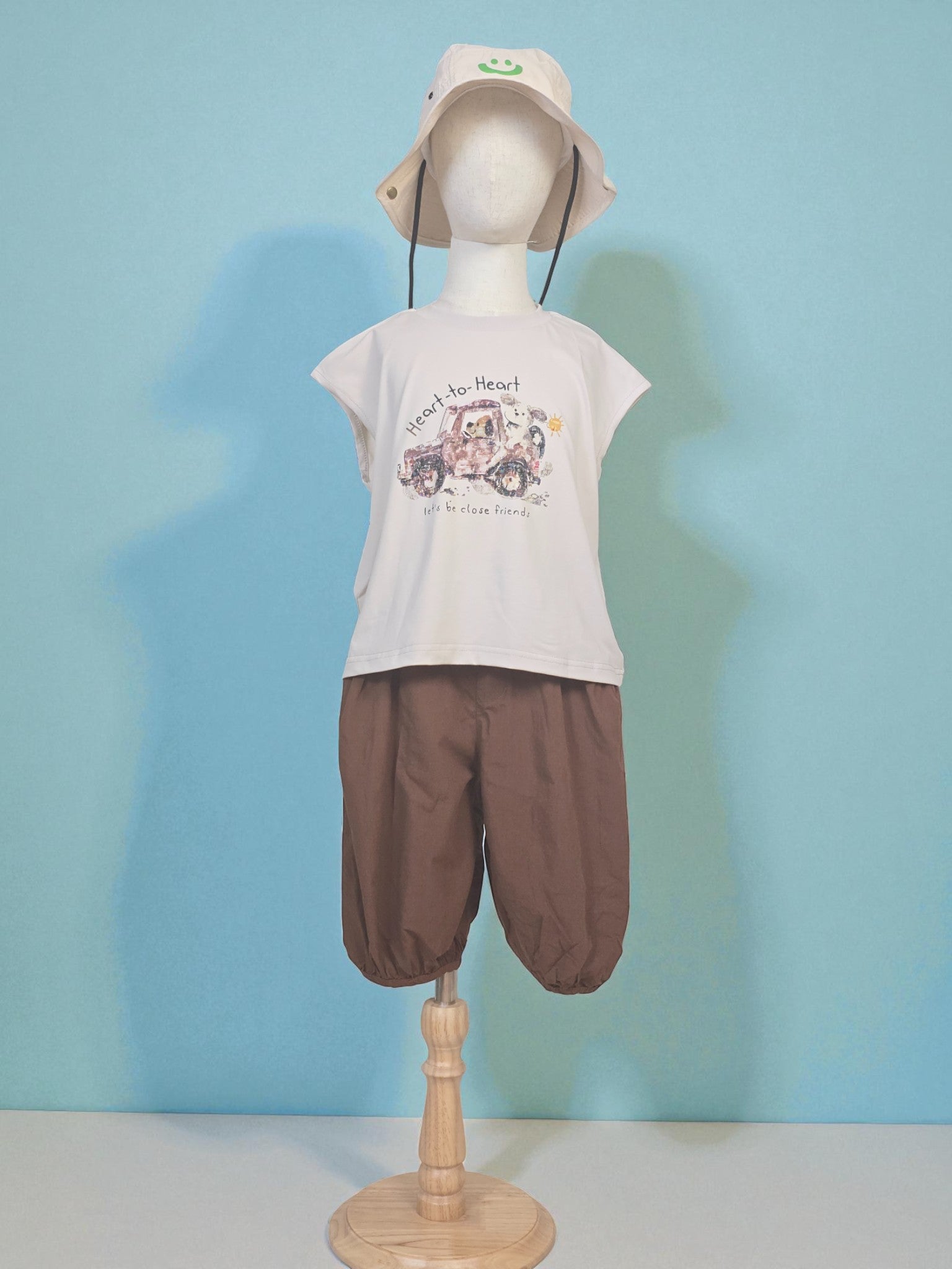 Adventure Tee & Brown Balloon Trousers Set