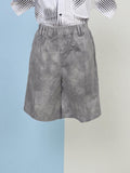 Neutral Grey Pull-On Shorts