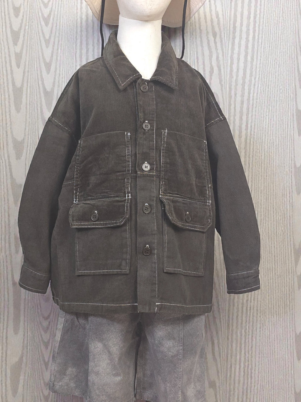 Kids Dark Olive Utility Jacket