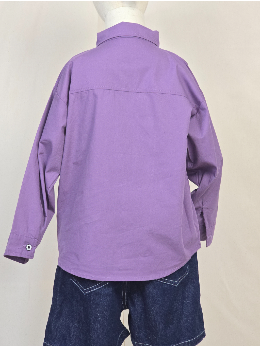 Purple “Bonjour Paris” Button-Up Shirt