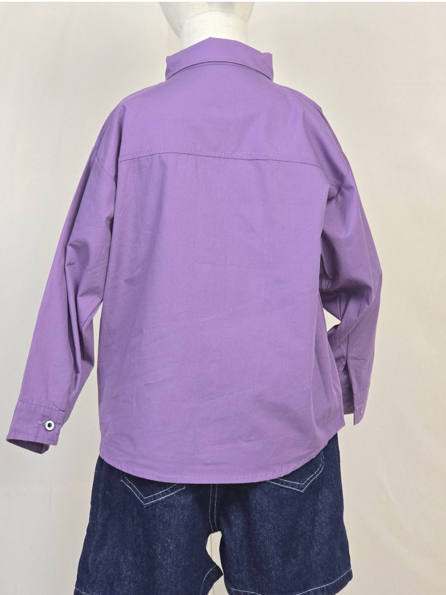 Purple “Bonjour Paris” Button-Up Shirt