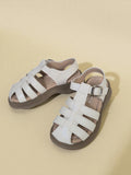 Girls Classic White Buckle Sandals