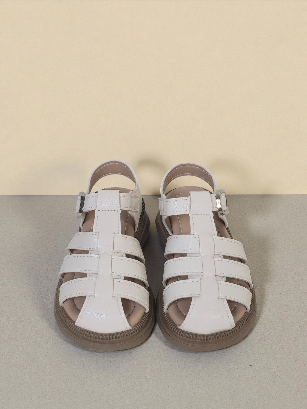 Girls Classic White Buckle Sandals