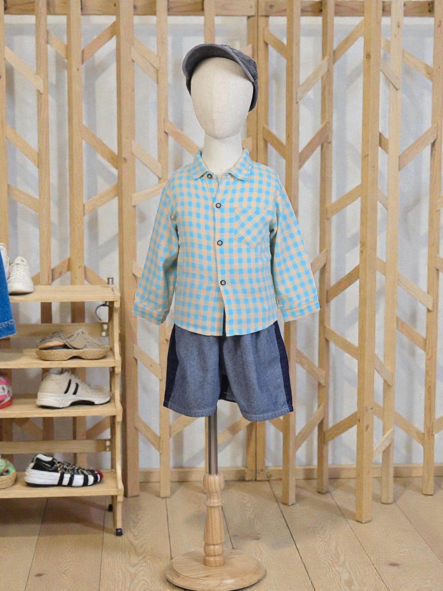 Teal checkered shirt boys flannel casual Teal