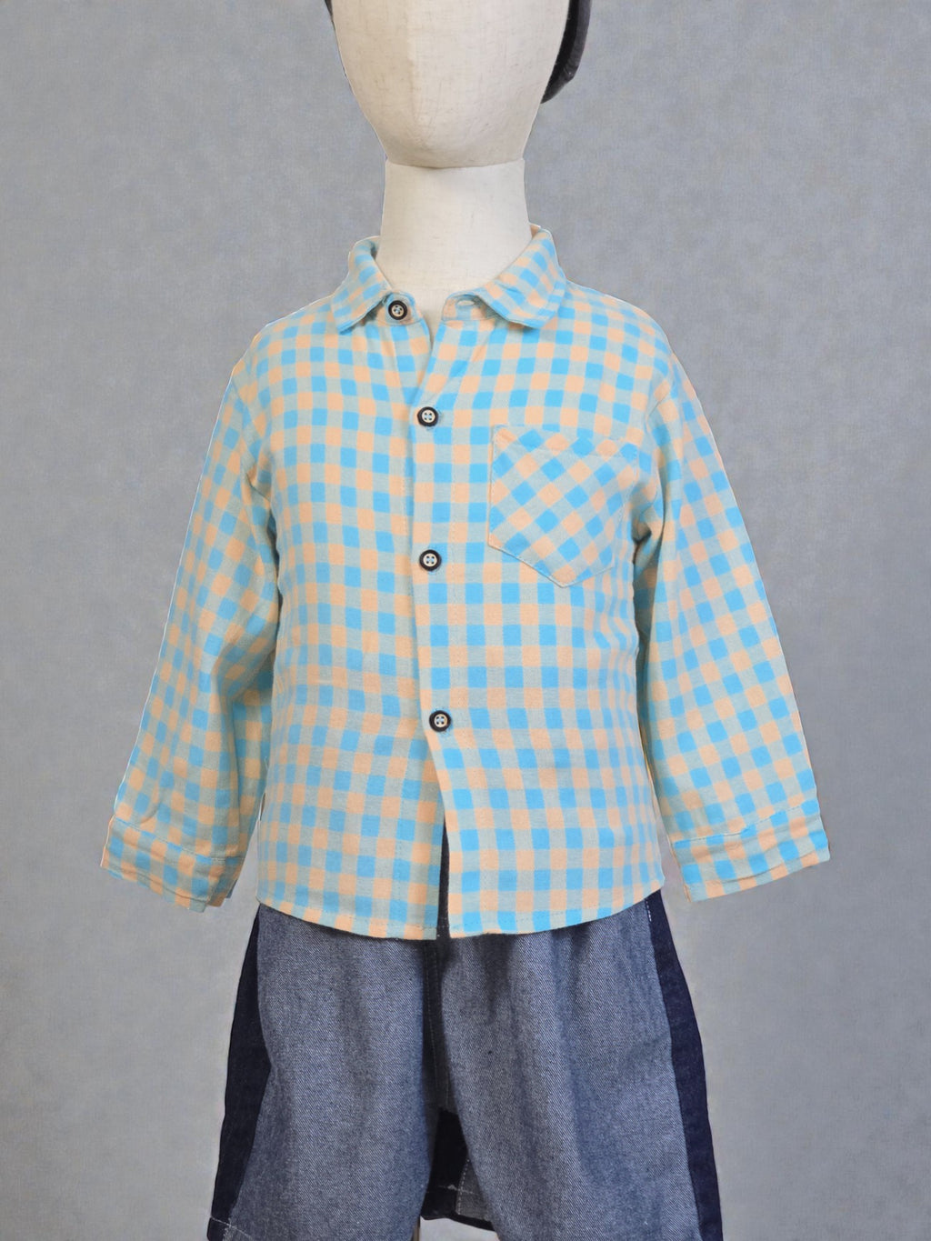 Teal checkered shirt boys flannel casual Teal
