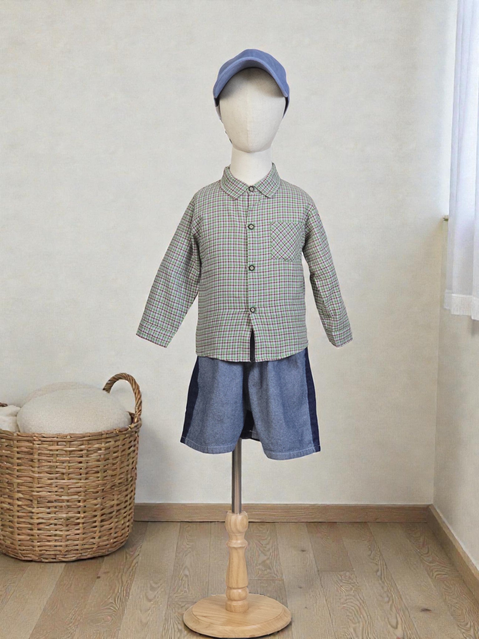 Emerald checkered shirt boys flannel casual emerald