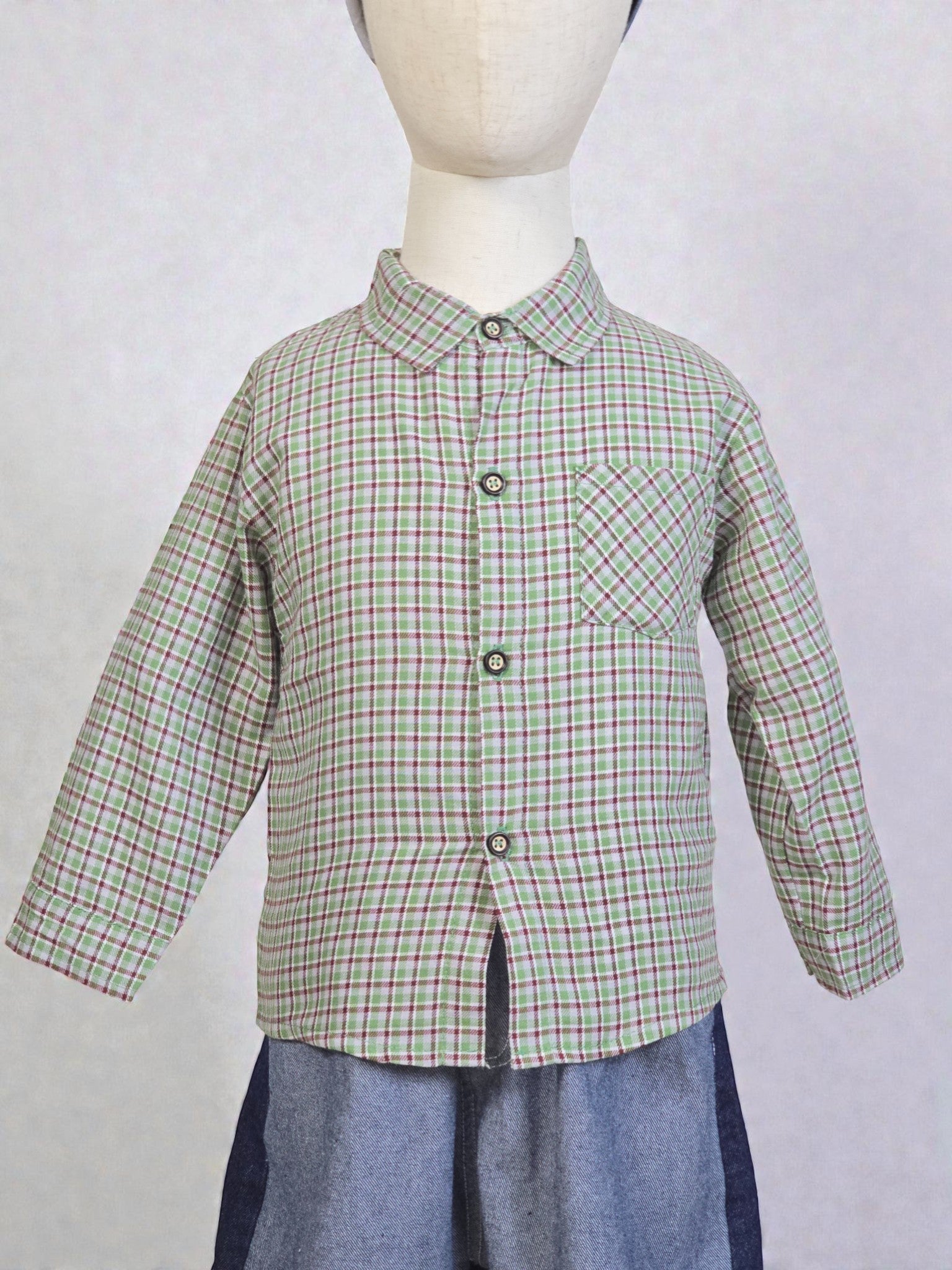 Emerald checkered shirt boys flannel casual emerald
