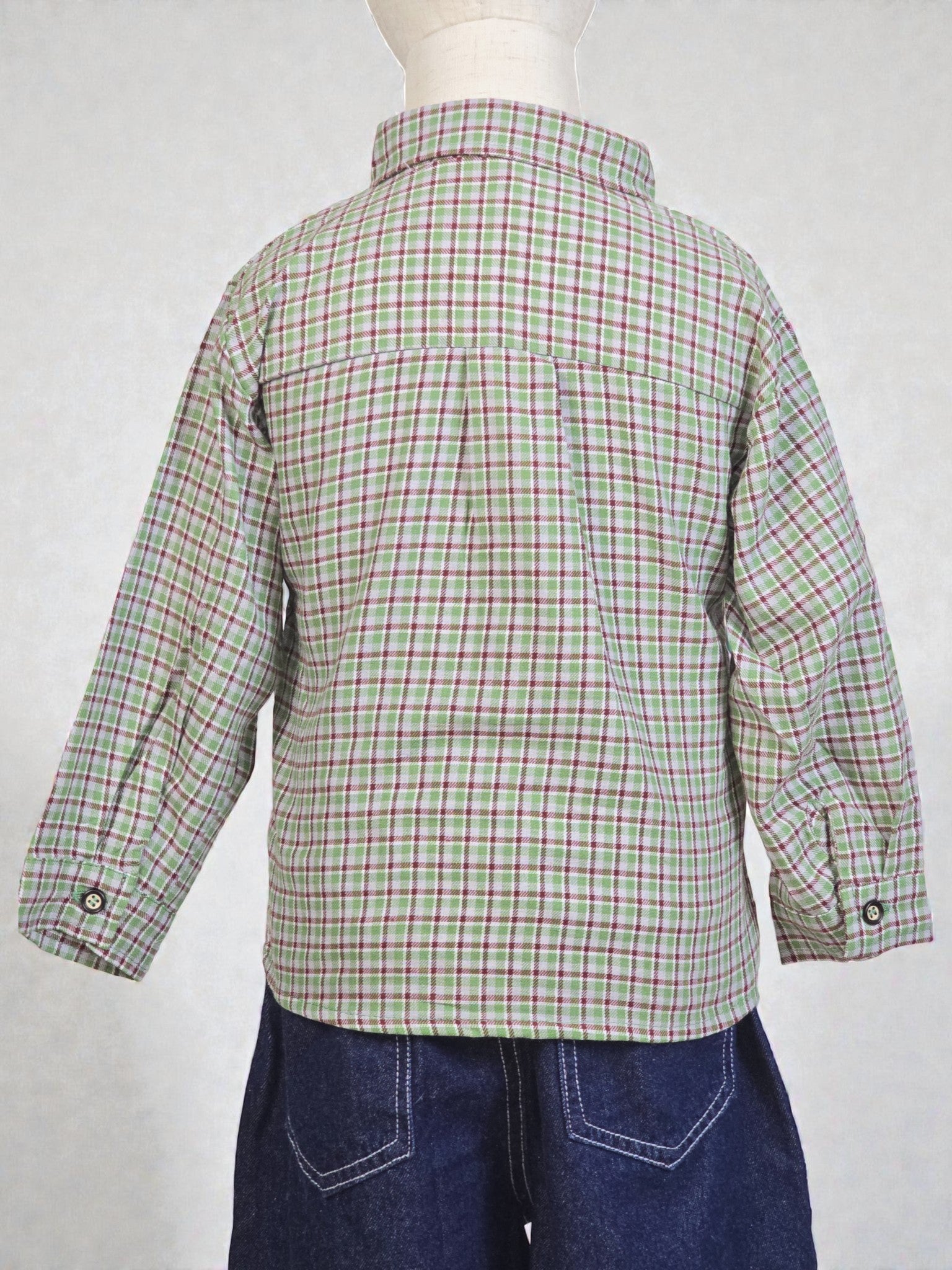 Emerald checkered shirt boys flannel casual emerald