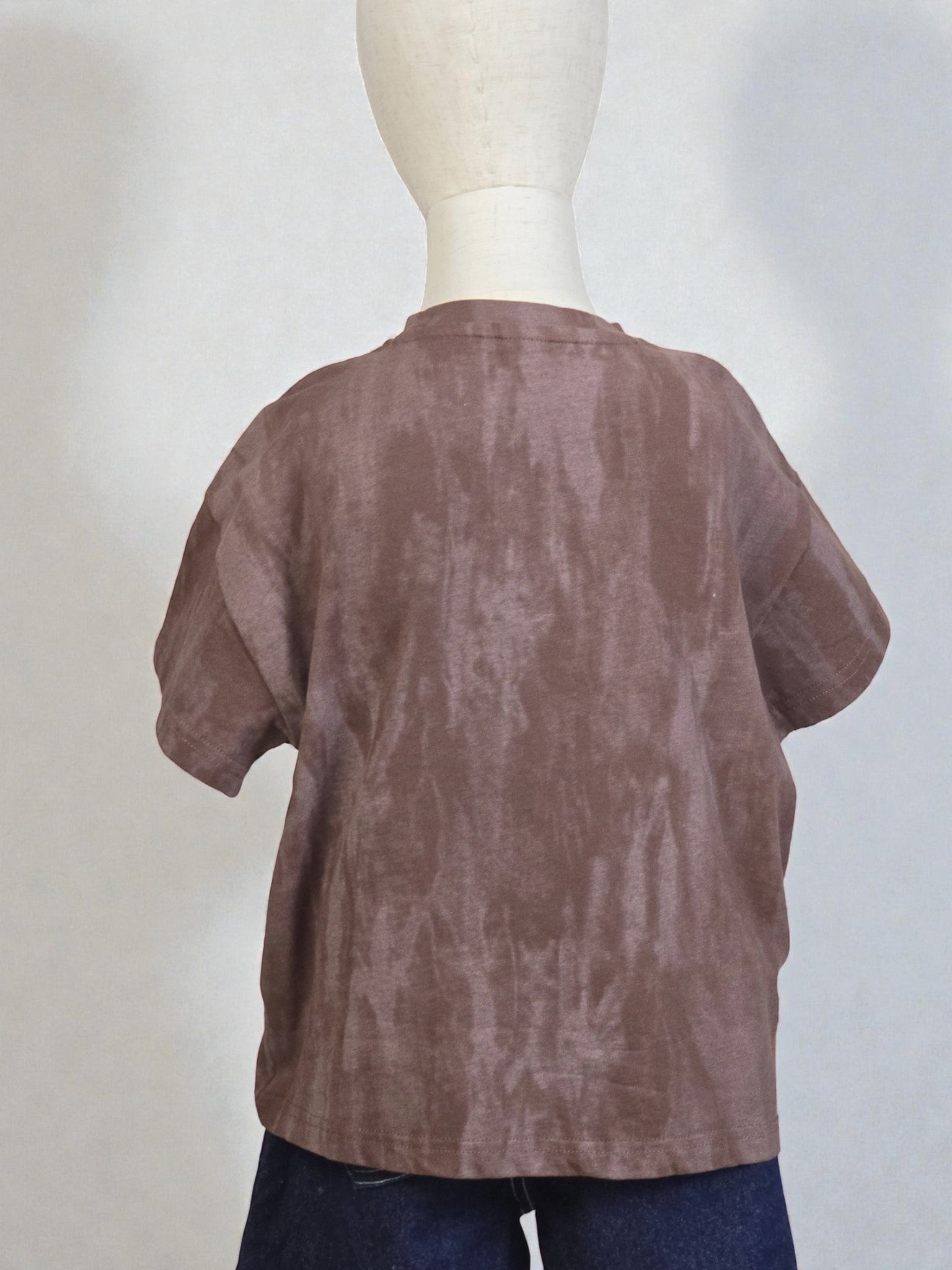 Brown Washed Tee with Pocket Detail