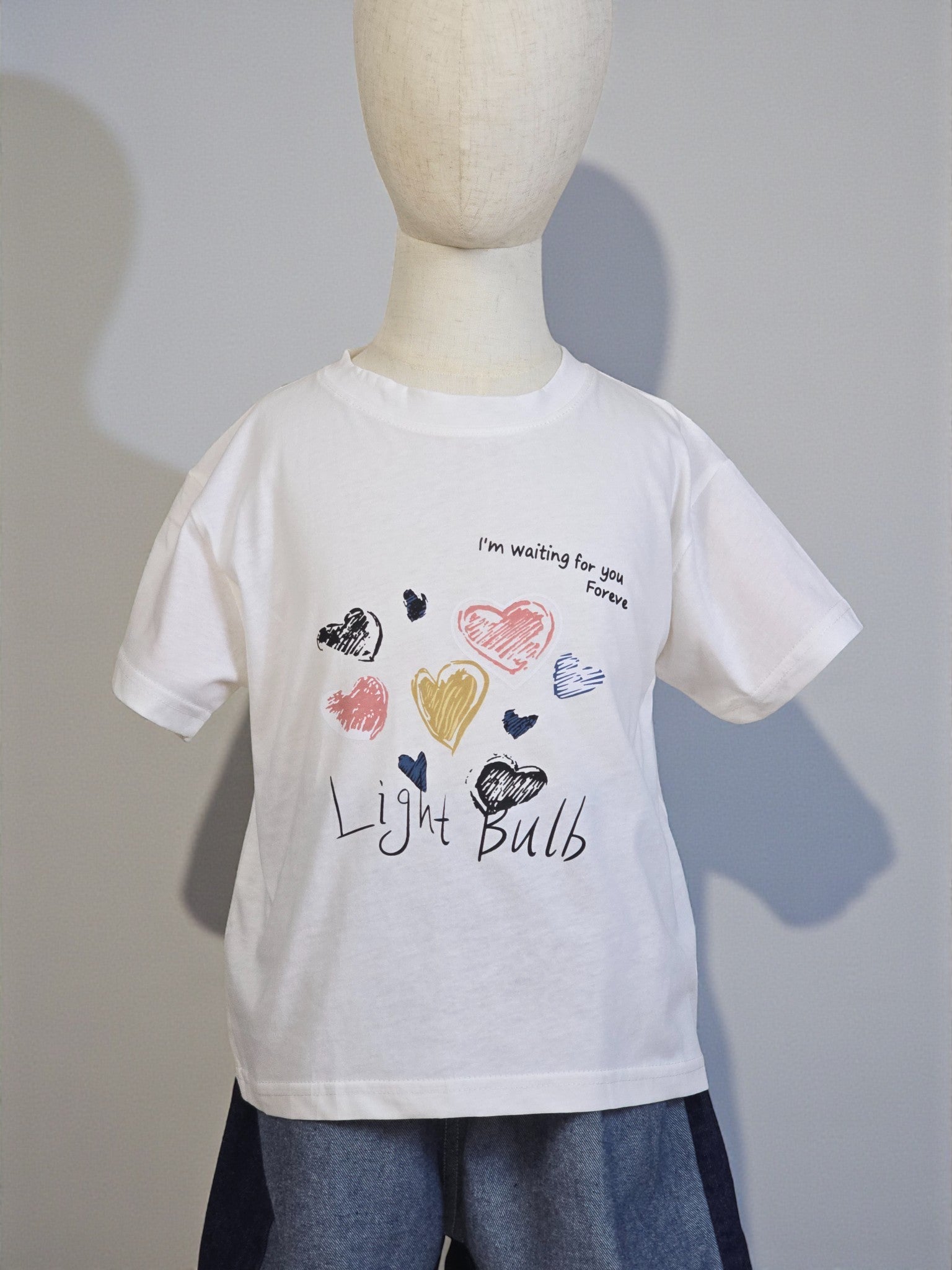 Hearts Graphic White Tee