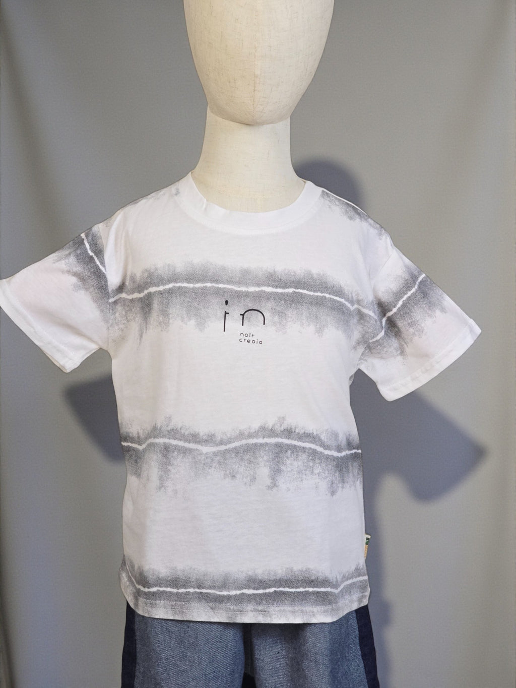 Kids Grey Wave-Dye Tee