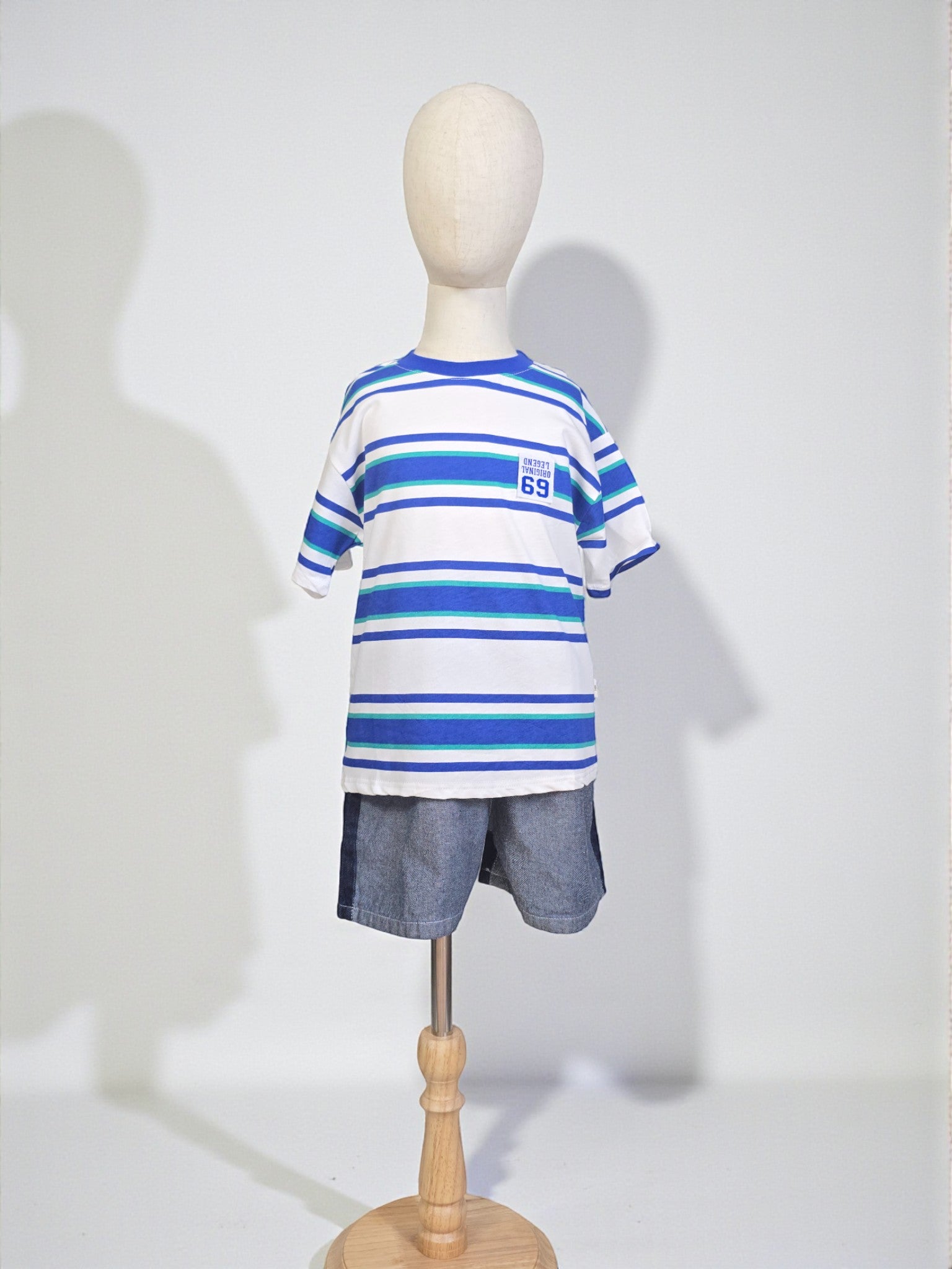 Blue Stripe kids boys t shirt cheap
