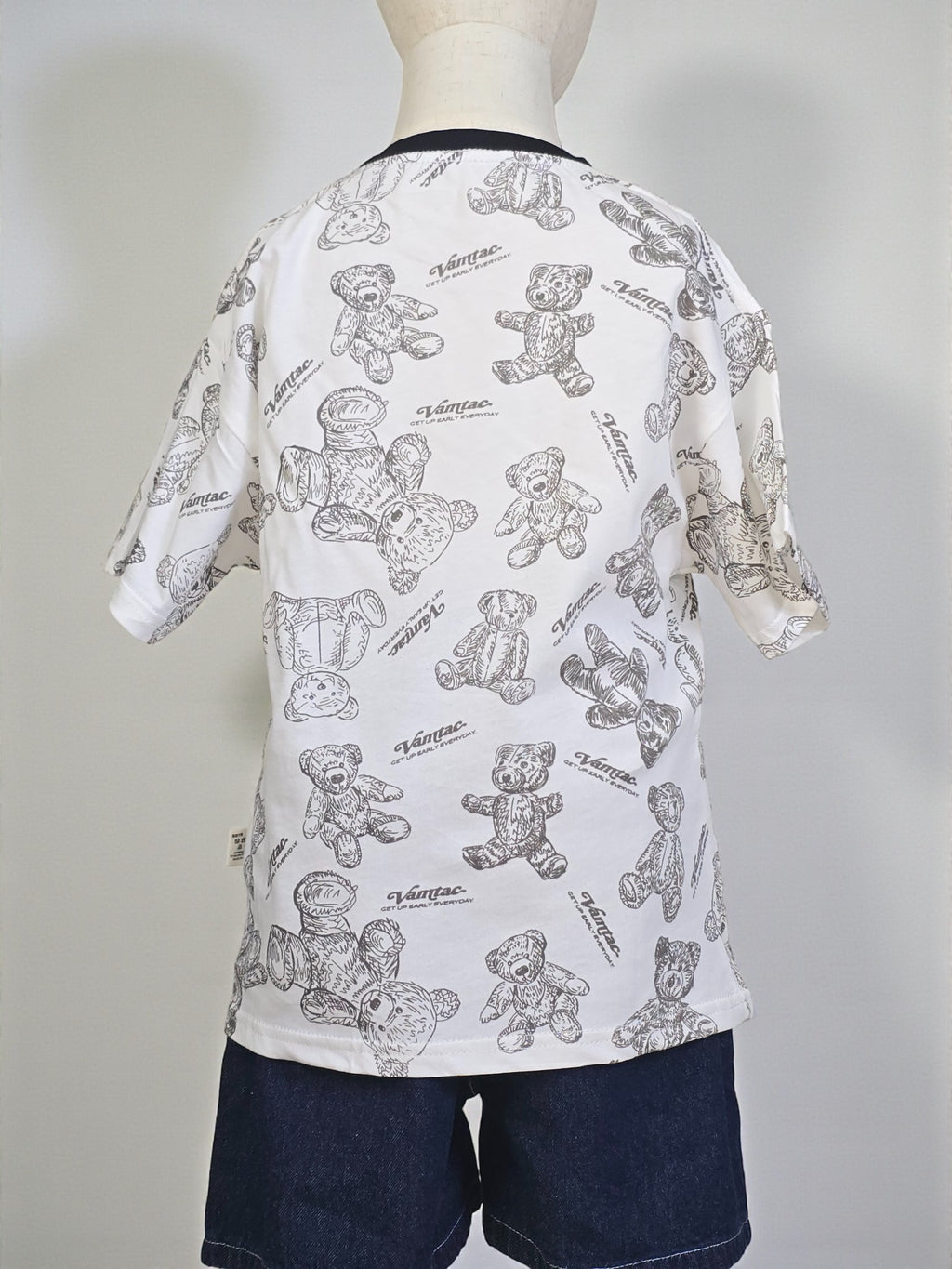 Black Sketch Teddy Print Tee