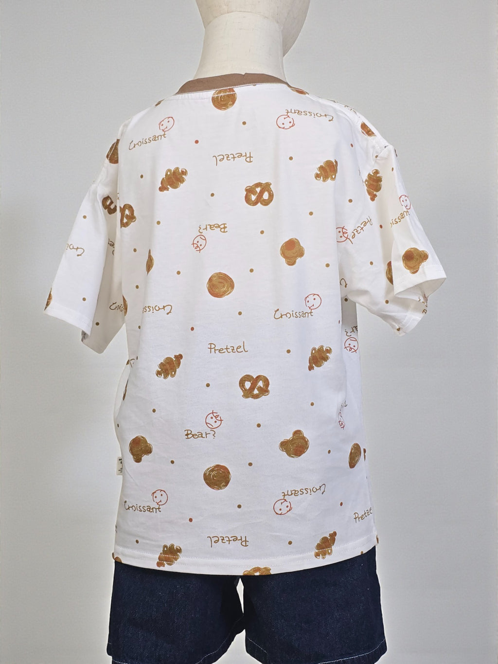 Playful Pretzel & Croissant Print Tee
