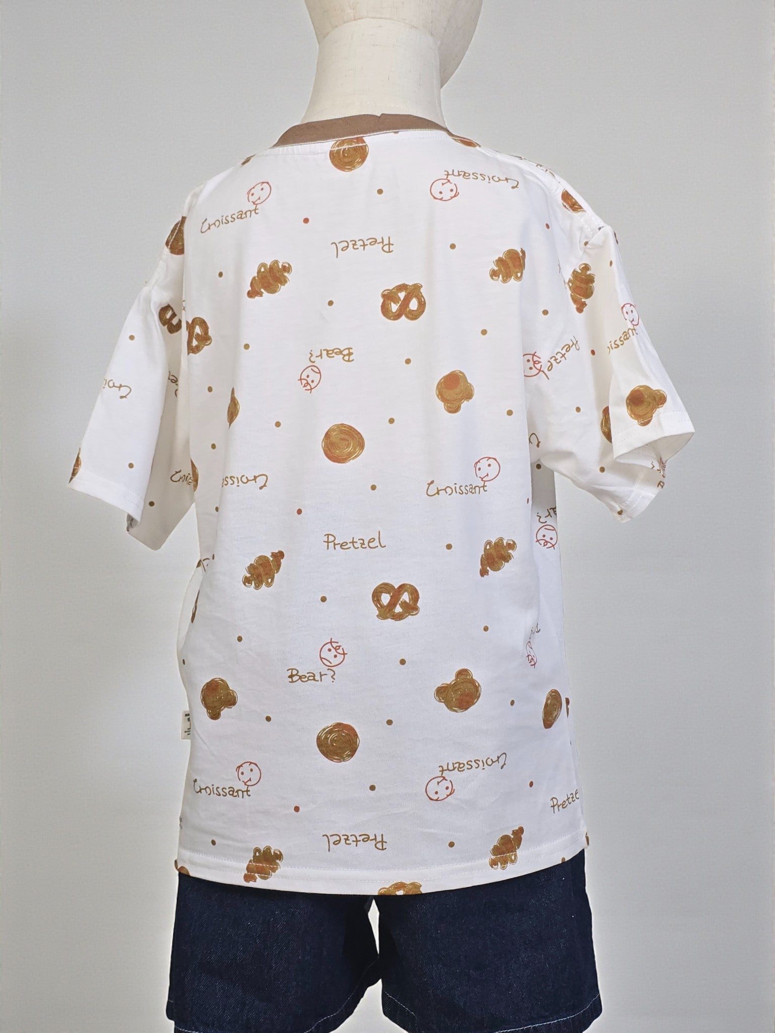 Playful Pretzel & Croissant Print Tee