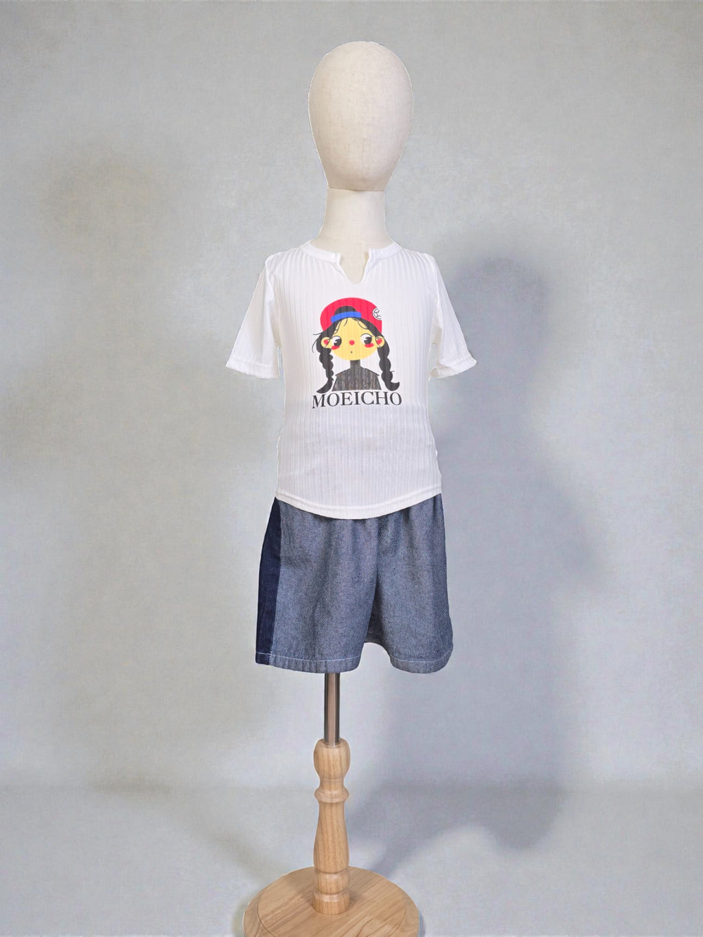 Ribbed Cartoon Girl Tee