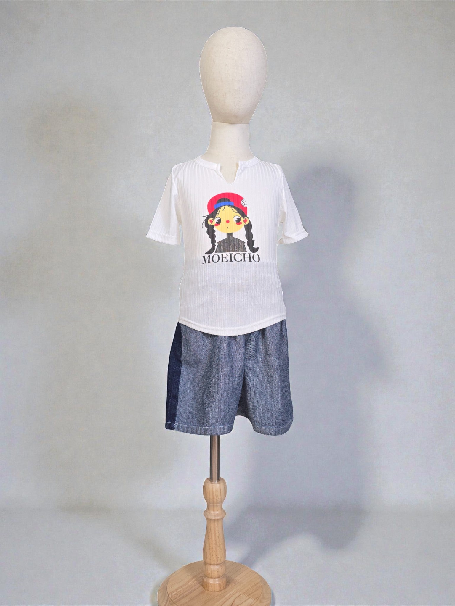 Ribbed Cartoon Girl Tee