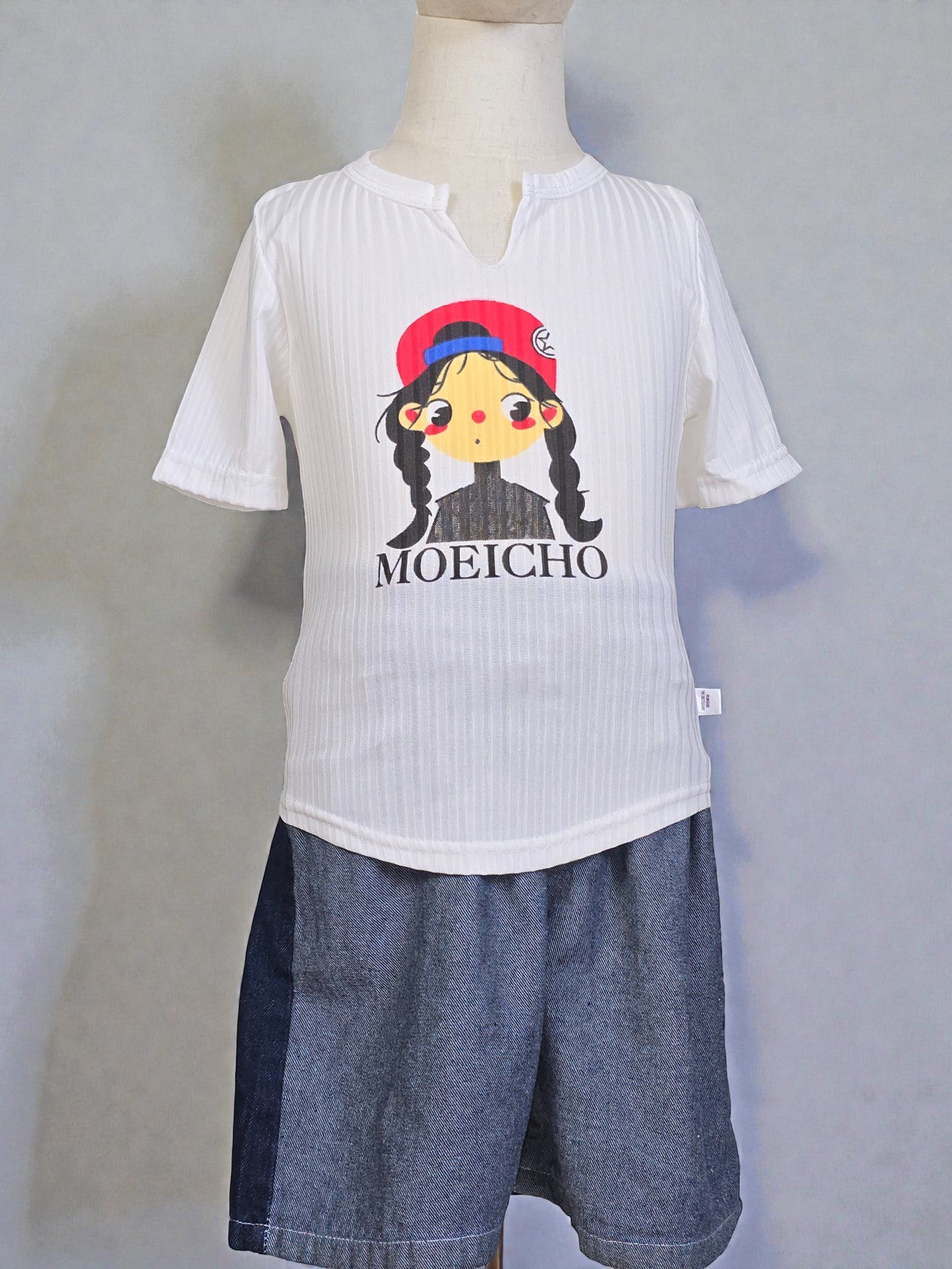 Ribbed Cartoon Girl Tee