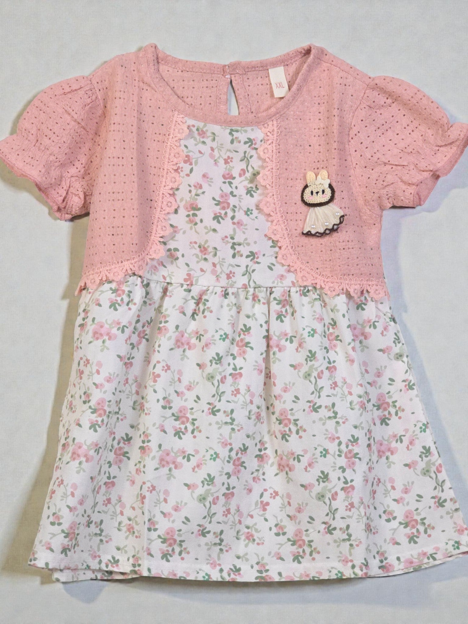 flower dress kids clothing dress cute flowers 2-4 years. pink 2