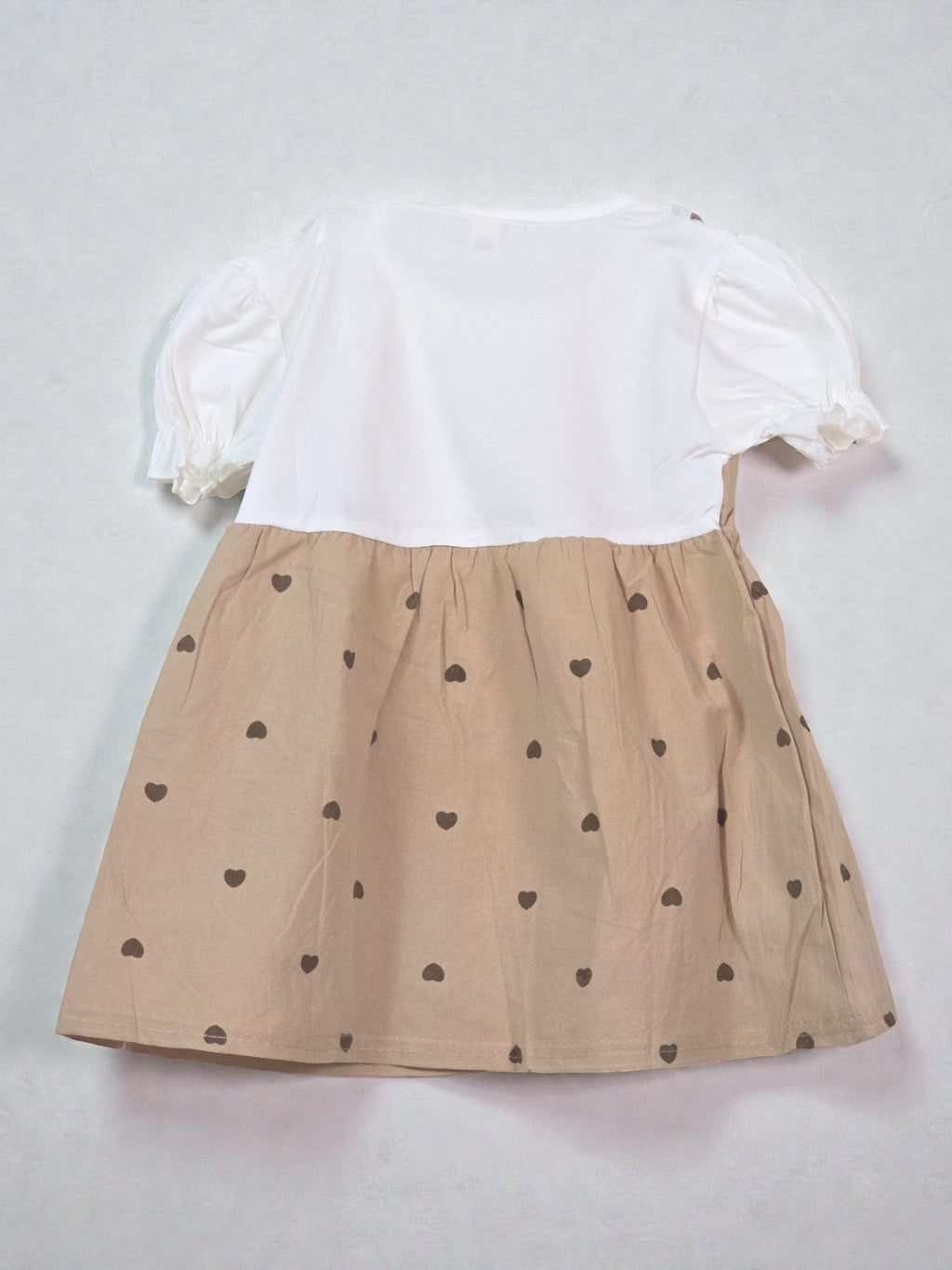 beige 2 kids girls dress flowerse cute summer party