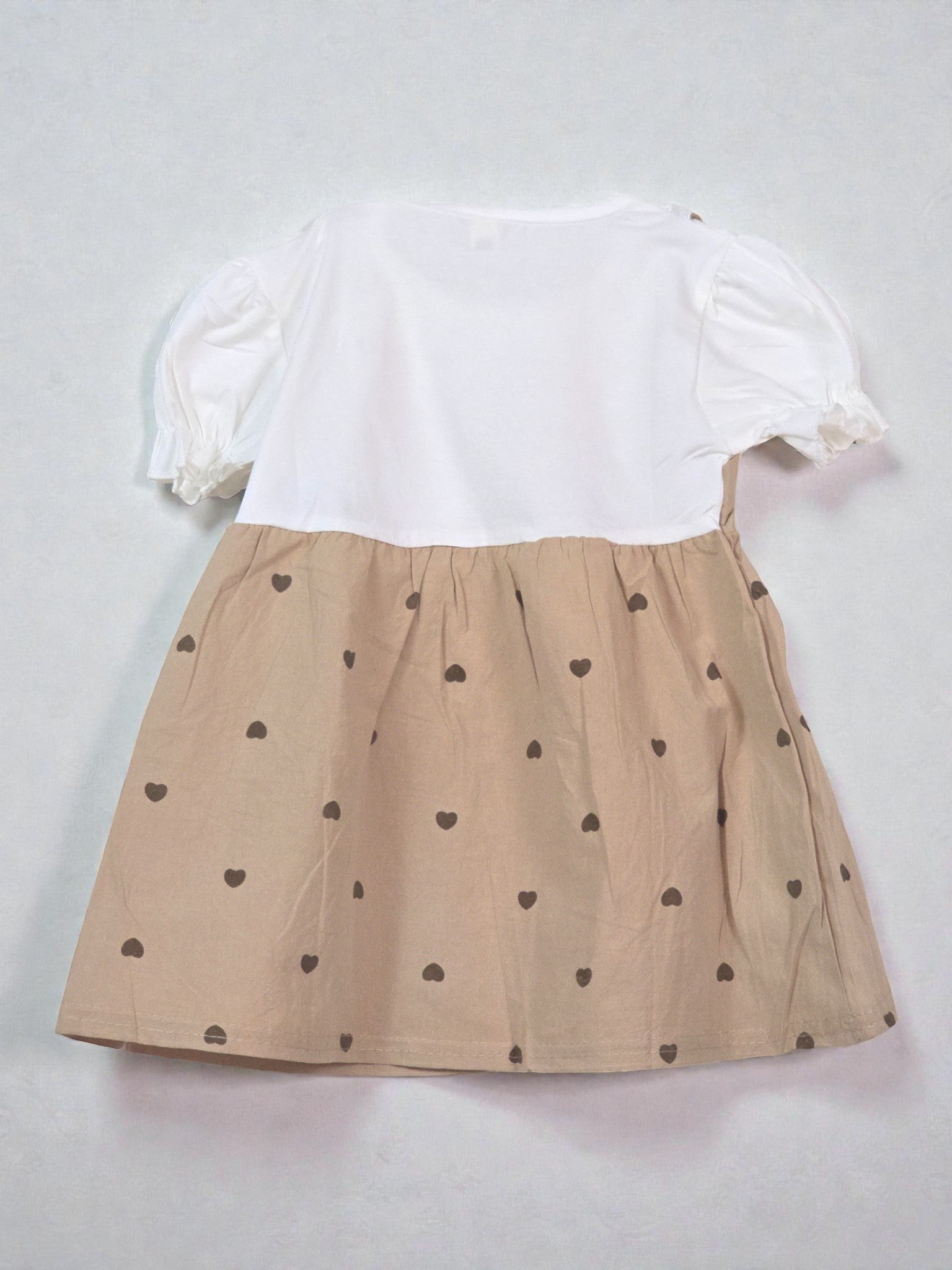 beige 2 kids girls dress flowerse cute summer party