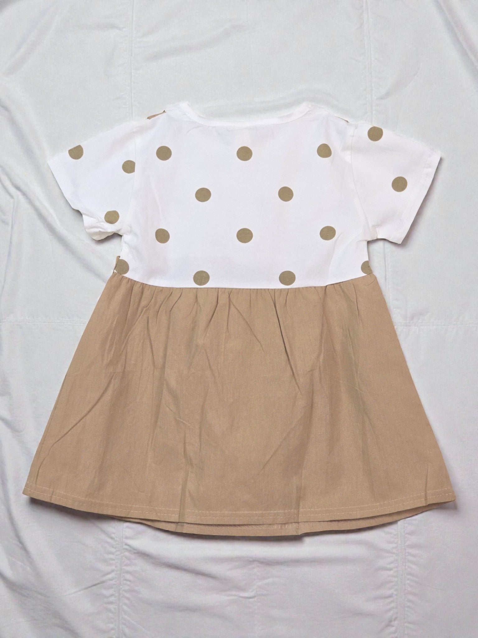 beige 4 kids girls dress flowerse cute summer party love hearts one piece bow tie