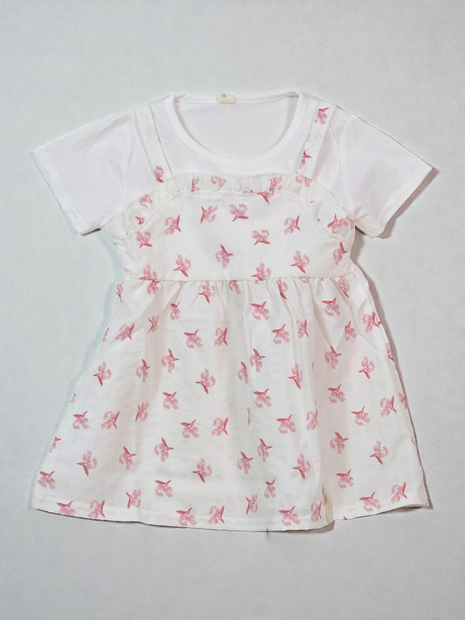 Soft Pink Tee Smock Mini Dress