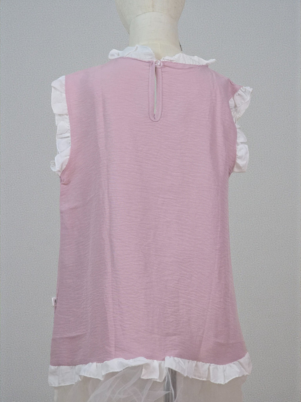 Sweet Pink Bow & Ruffle Layer Blouse