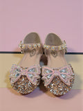 Girls Glitter Bow Party Shoes
