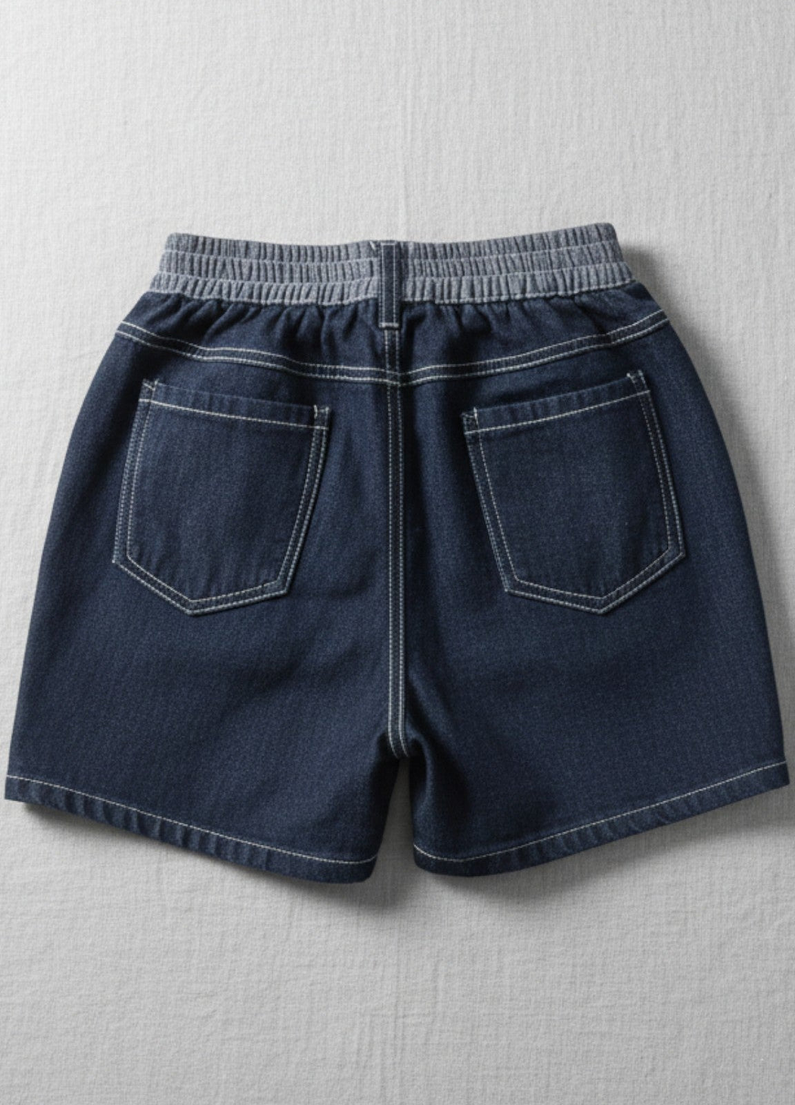 Kids Contrast Stitch Denim Shorts – Elastic Waist & Retro Utility Detail Bring a touch of vintage charm to their summer wardrobe