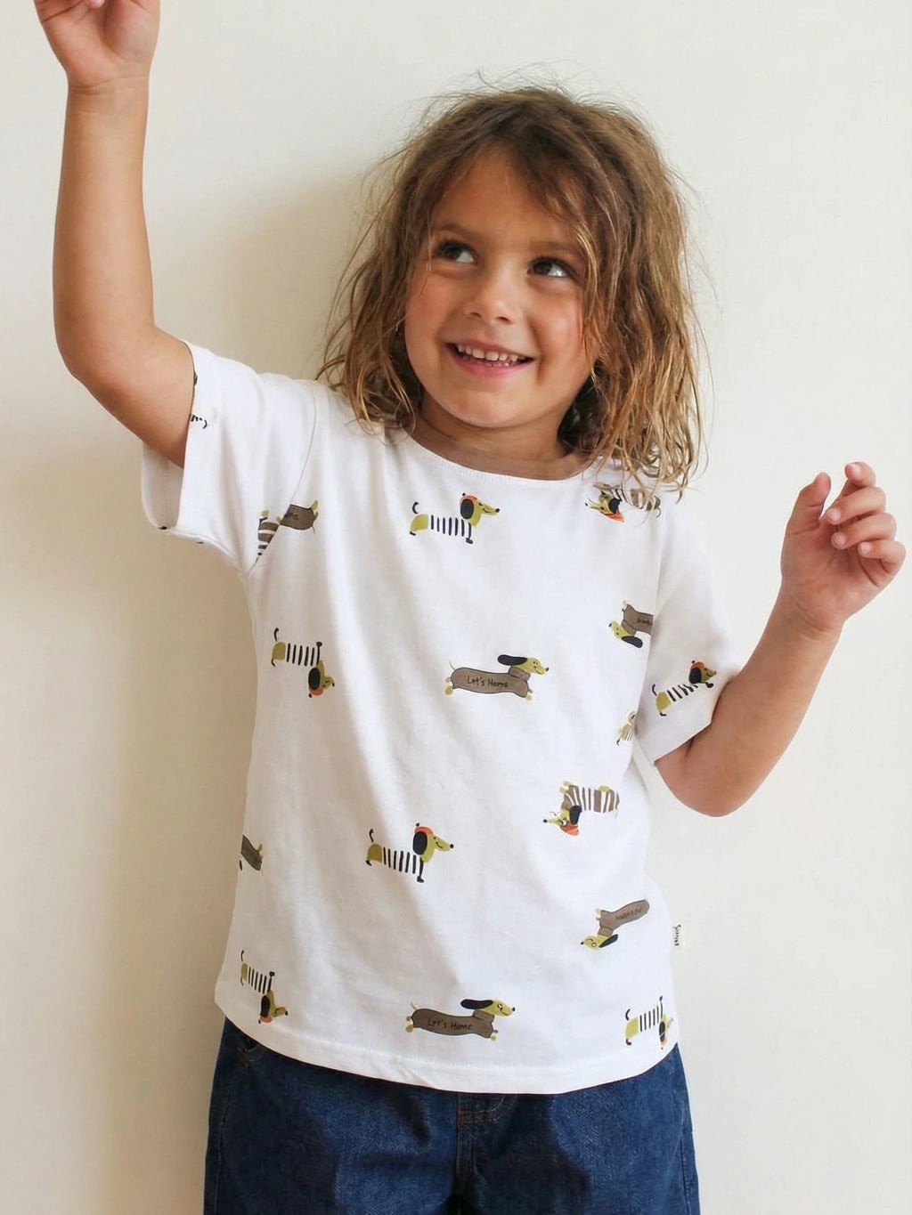 Playful Dachshund Print Tee