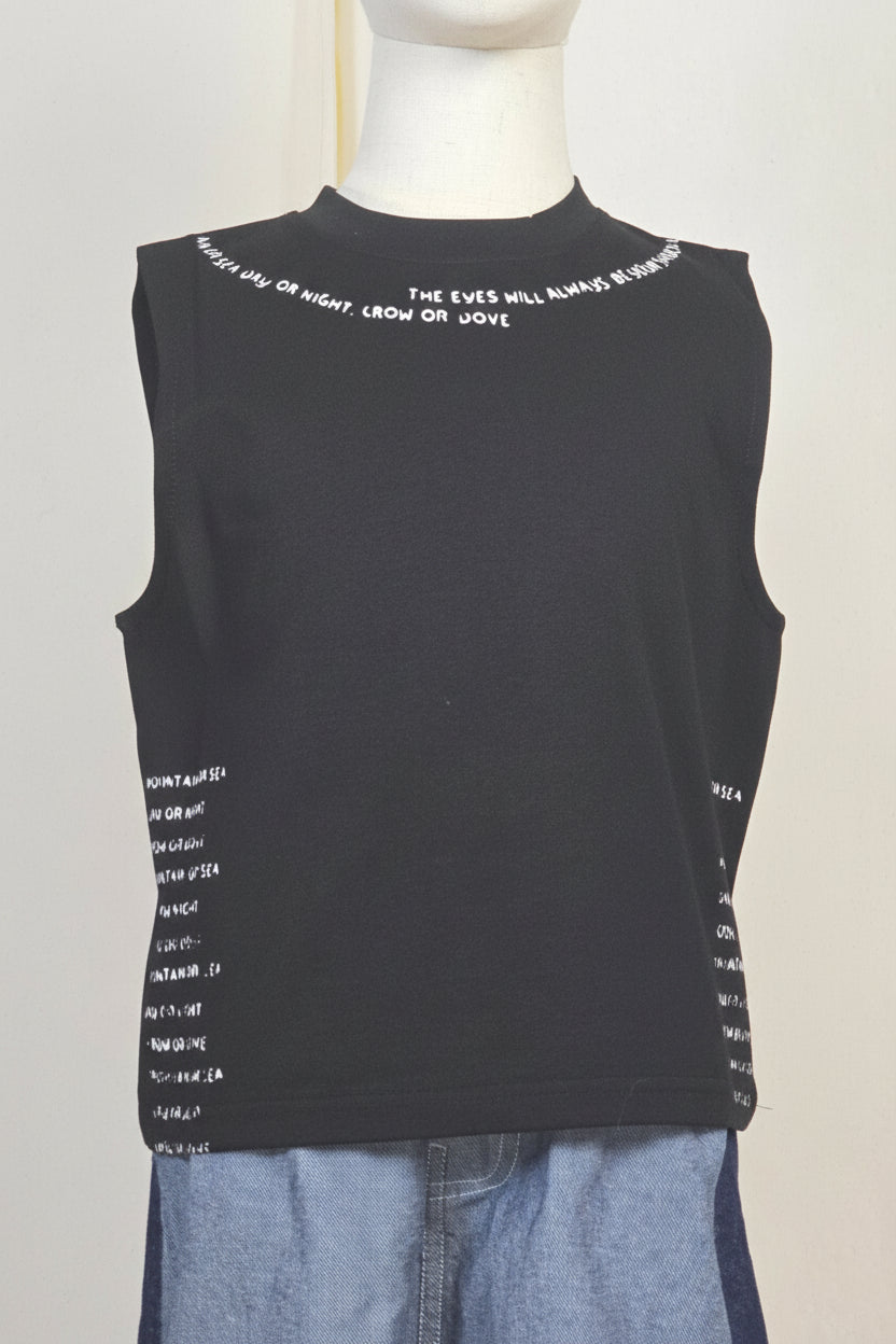 Sleeveless Graphic Text Tank Top
